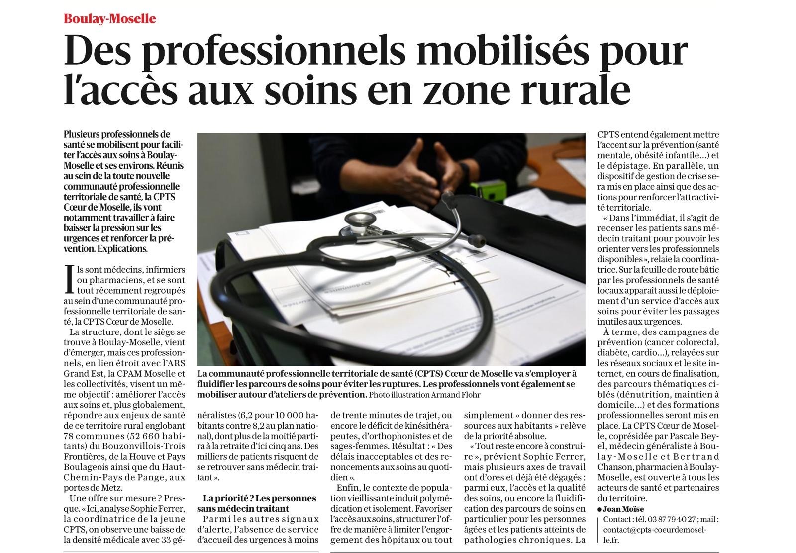 Actualité CPTS Cœur de Moselle