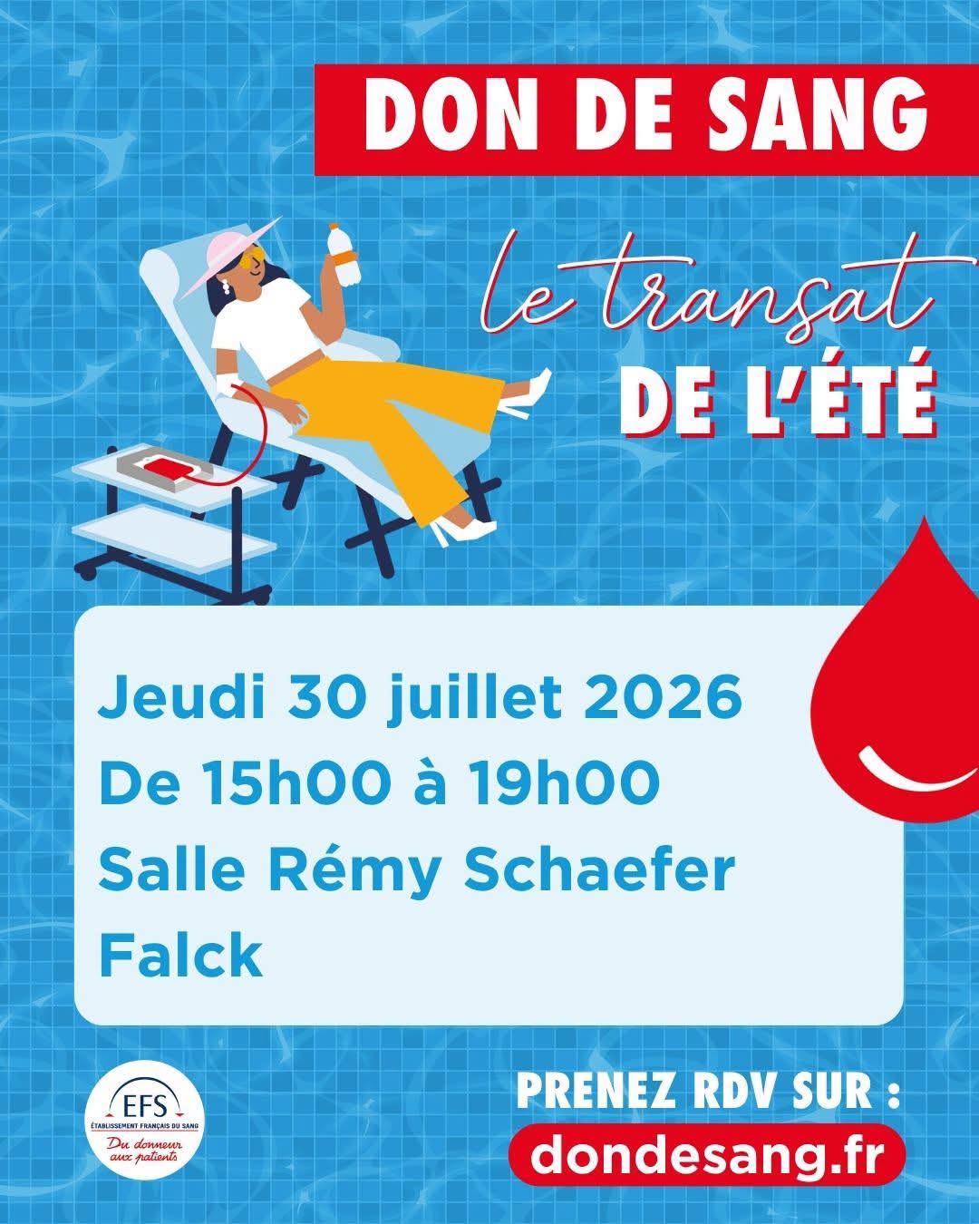 Don du sang — 30 juillet à Falck